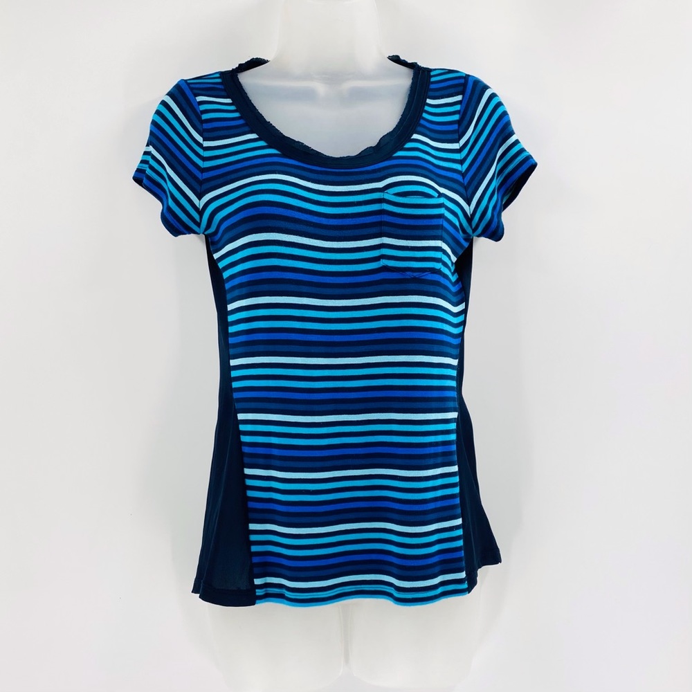 THE LIMITED Distressed Collar Sheer Tee Top 0184